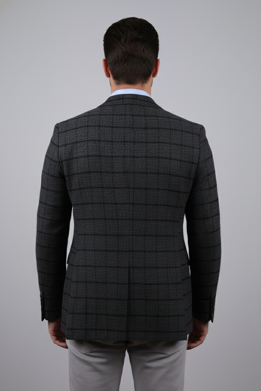 plaid wool blazer