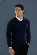 pullover V Plain wool