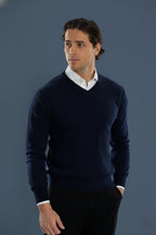pullover V Plain wool