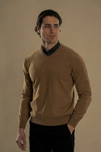 pullover V Plain wool
