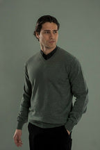 pullover V Plain wool