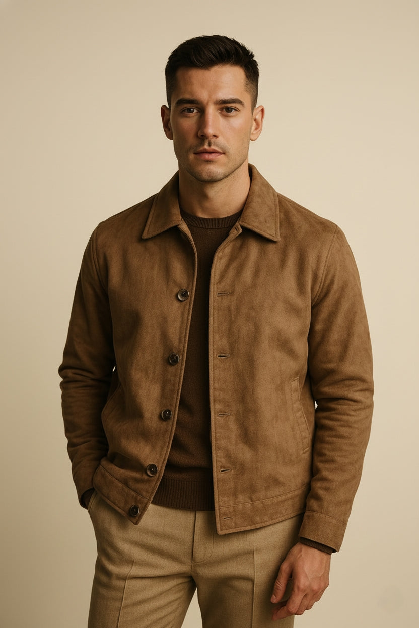 Suede sweater Collar