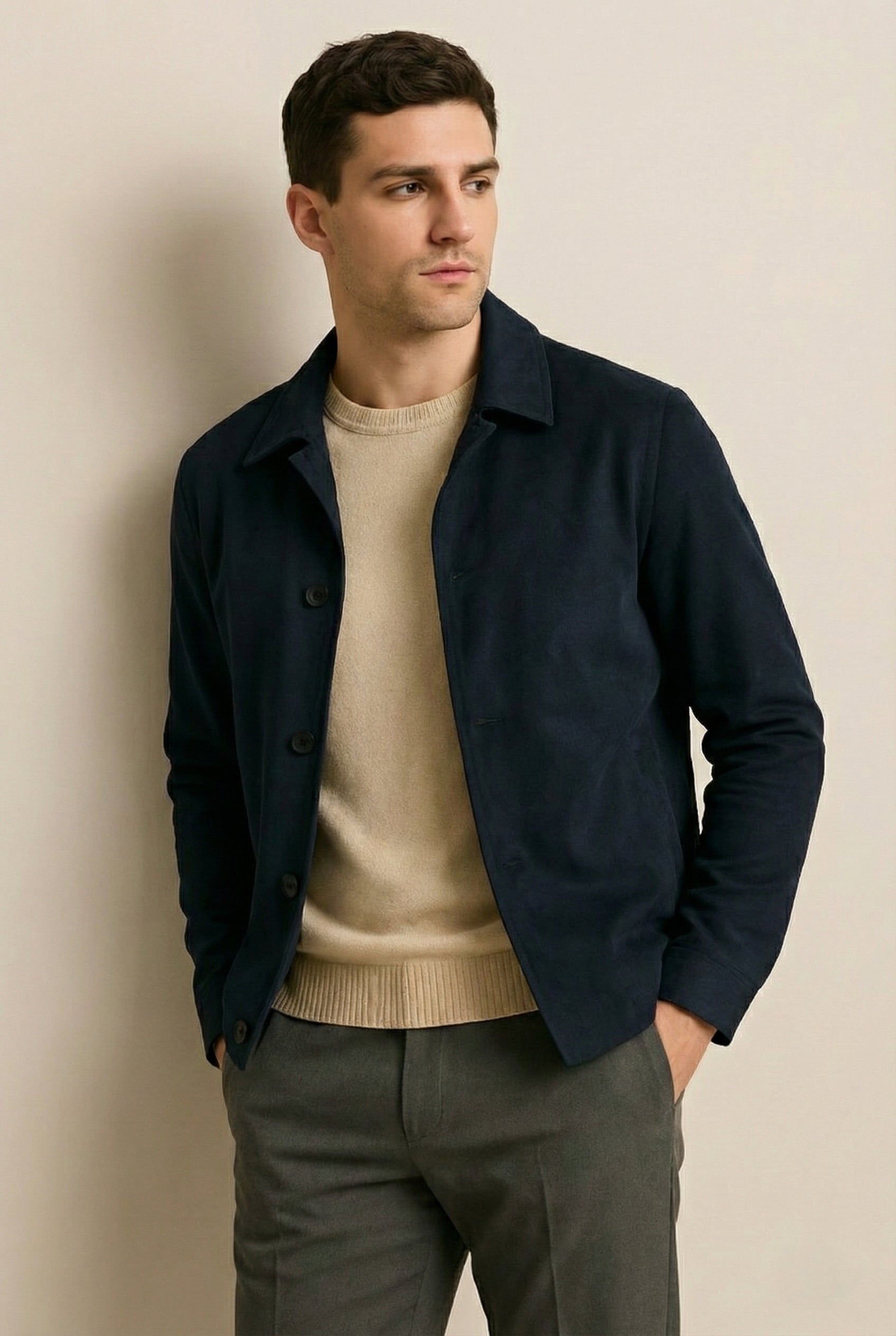 Suede sweater Collar