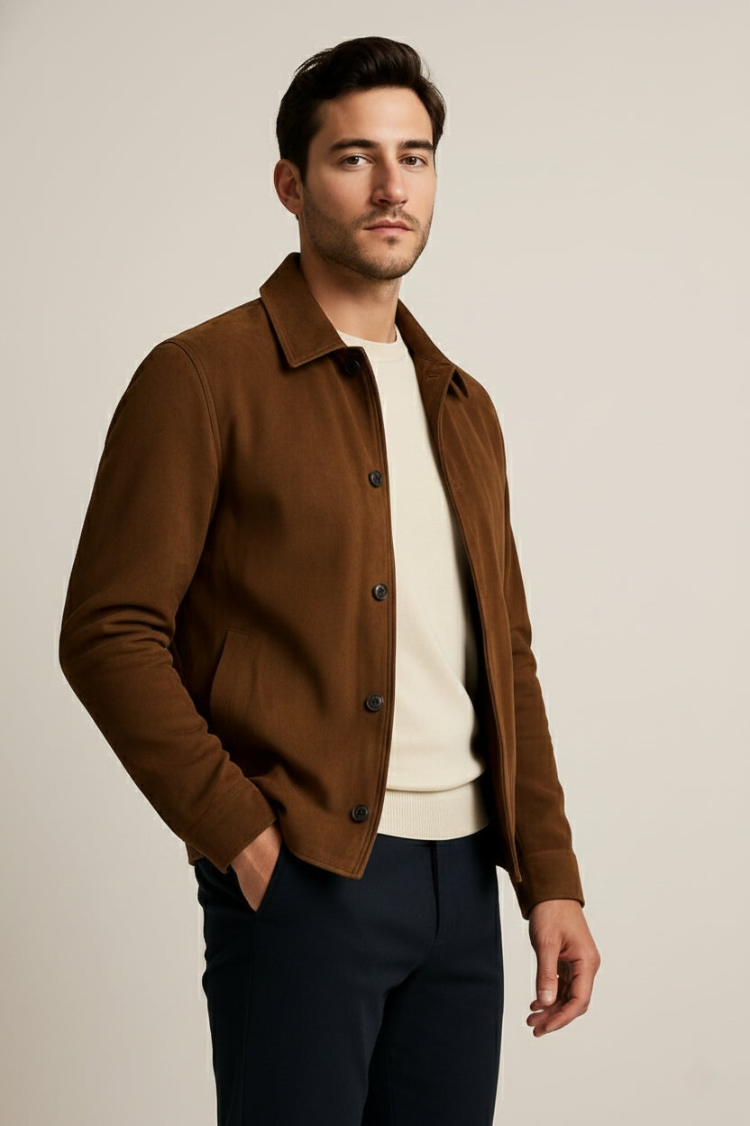 Suede sweater Collar