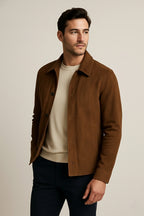 Suede sweater Collar