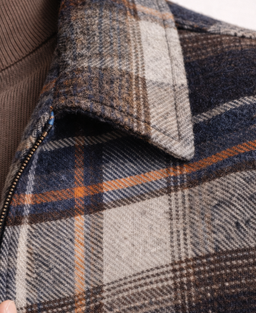 Checkered sweater with collar