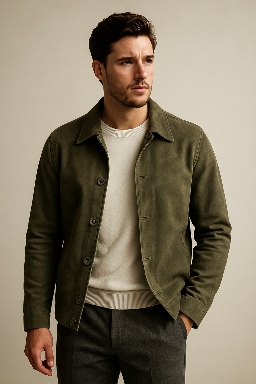 Suede sweater Collar