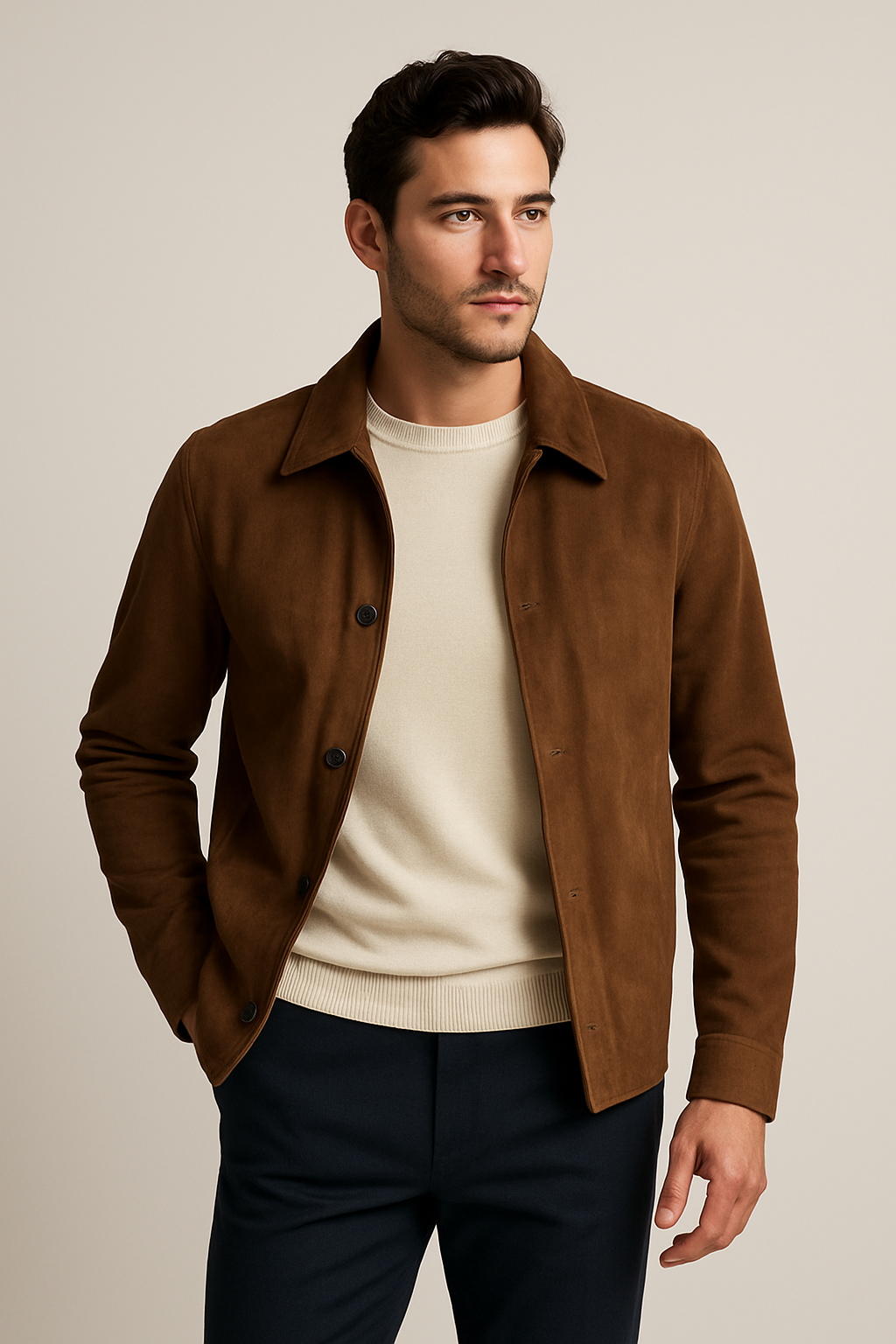 Suede sweater Collar