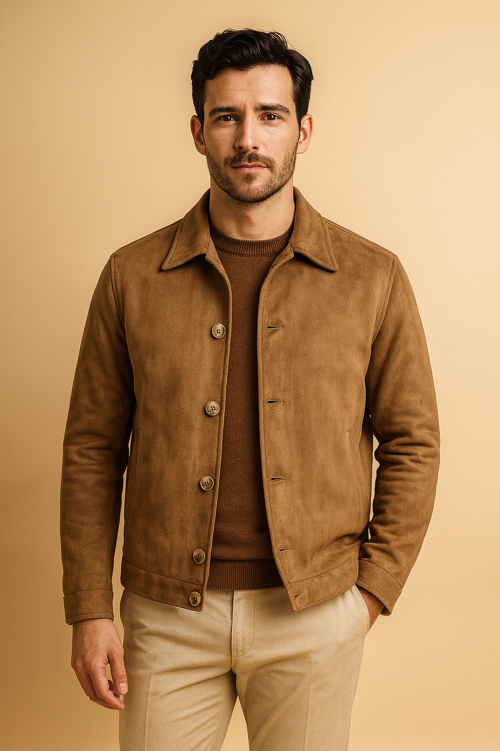 Suede sweater Collar