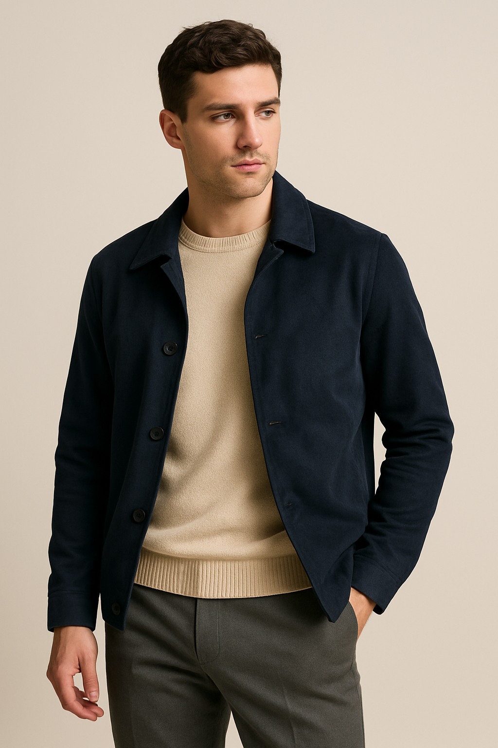 Suede sweater Collar