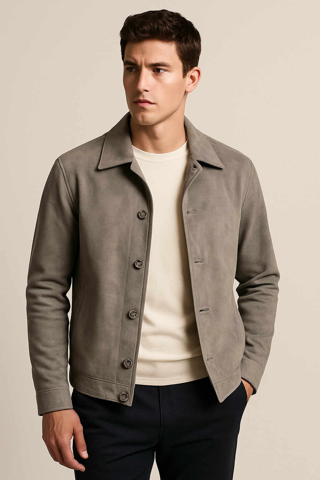 Suede sweater Collar