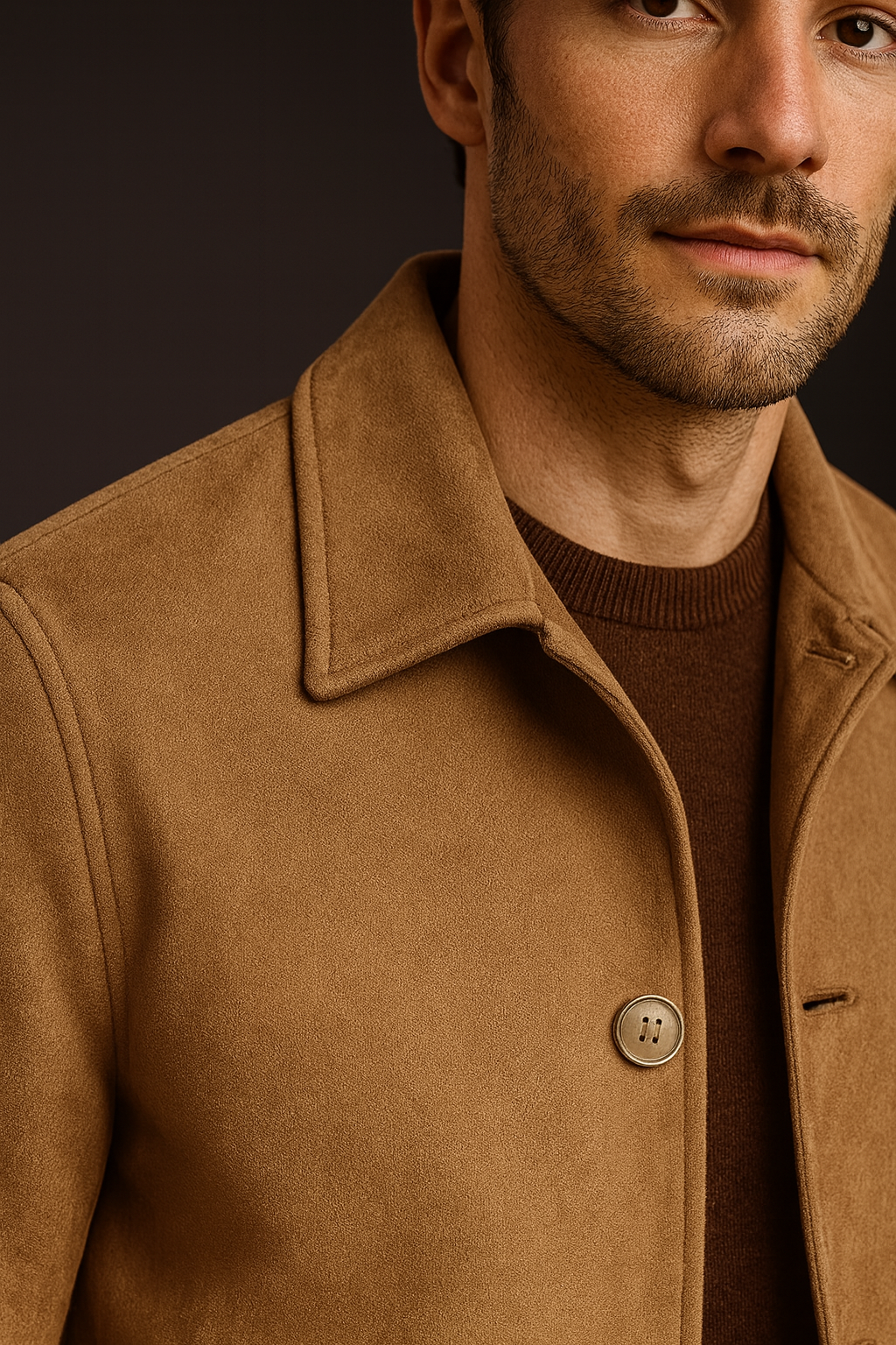 Suede sweater Collar