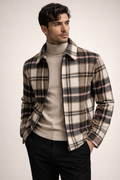 Checkered sweater with collar