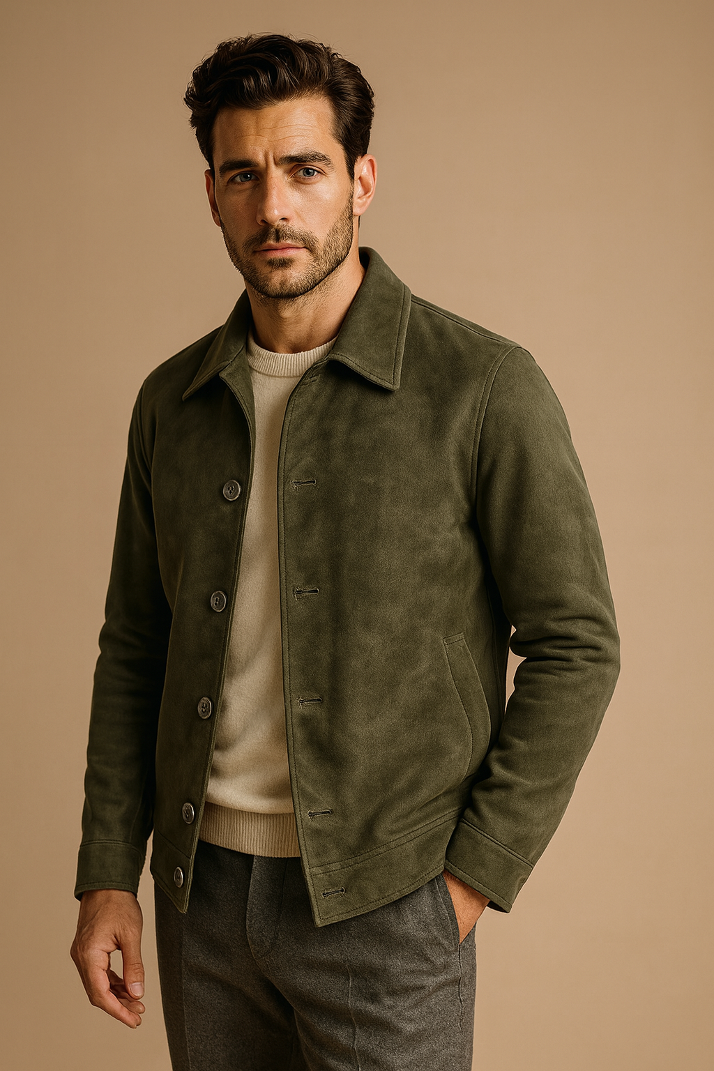 Suede sweater Collar