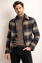 Checkered sweater with collar